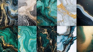 多彩流体大理石纹理图案