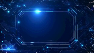 科技感蓝色光效边框背景