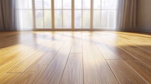 明亮木地板与阳光入室空间