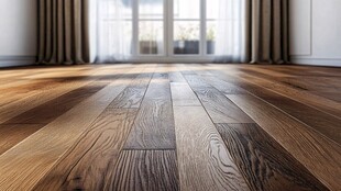 简约室内木地板与窗景