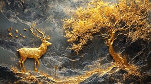 金鹿与金树的奇幻景致