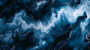 深邃蓝调流体抽象艺术画面