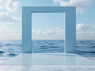 蓝色海畔的梦幻几何之门