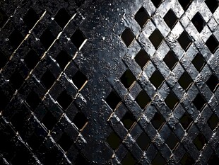 黑色金属网格纹理特写