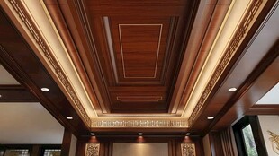 中式豪华木质吊顶设计