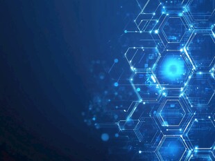 科技感蓝色六边形背景图案
