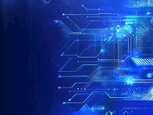 科技感蓝色电路数字背景