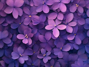 紫色小花绽放的梦幻图景