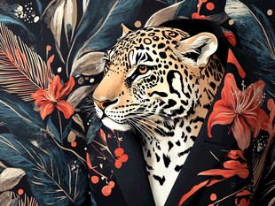 花中豹影 野性自然之美