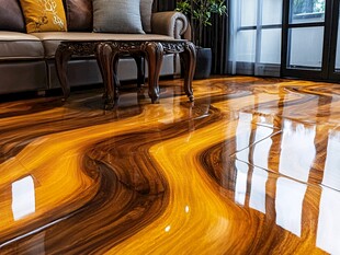 奢华客厅实木光泽地板