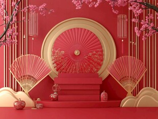 中式喜庆场景的雅致布置