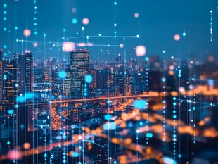 科技感城市夜景梦幻画面