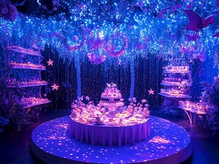 梦幻星空主题甜品展示区