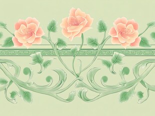 中式花卉纹饰精美图案