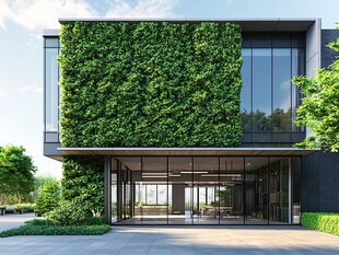 现代建筑绿植外墙景观