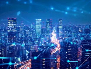 科技感璀璨都市夜景图