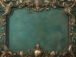 复古金绿雕花装饰画框