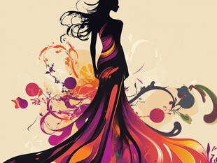 梦幻长裙女子艺术剪影