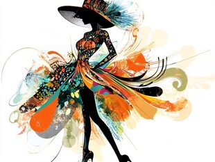 时尚女郎的绚丽动感造型