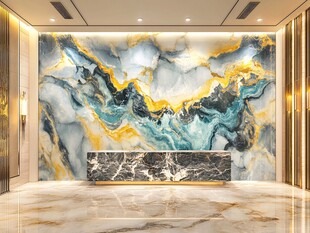 奢华大理石纹理大堂背景墙