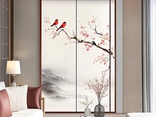 中式花鸟屏风 雅致客厅装饰