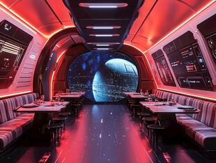 未来太空风主题餐厅空间