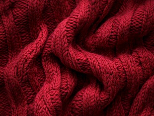 酒红色针织毛衣纹理特写