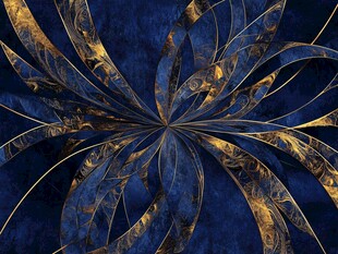 蓝色金色交织抽象花纹图案