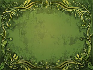 绿色复古花纹边框背景图