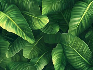 热带阔叶植物背景图