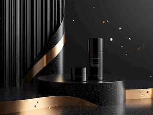 黑金色调精致化妆品展示