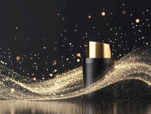 奢华金闪美妆瓶身展示