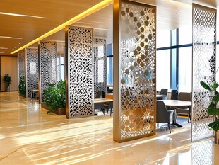 现代办公空间金属屏风隔断