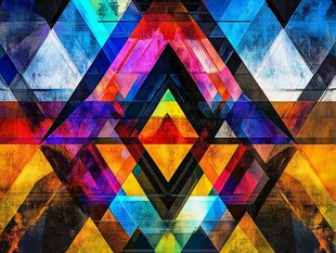 多彩几何抽象艺术图案