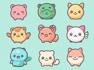 可爱萌趣小动物图标集合