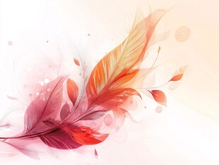 梦幻渐变羽毛插画背景