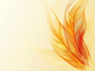 梦幻橙黄飘逸羽毛背景图