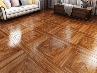 优雅客厅的精致拼花木地板