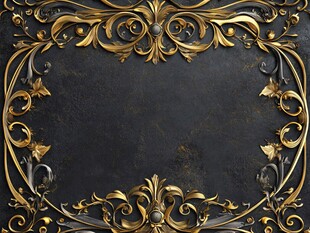 黑金奢华复古花纹边框