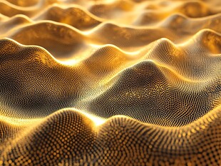 金色波浪状科技纹理背景