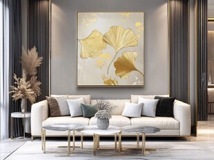银杏挂画装点现代客厅