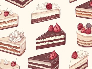 美味多样的精致蛋糕图案