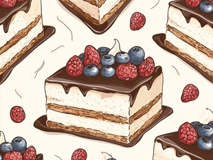 美味浆果巧克力蛋糕