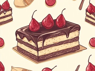 美味巧克力草莓夹心蛋糕