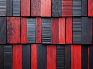 红黑相间的立体木板图案