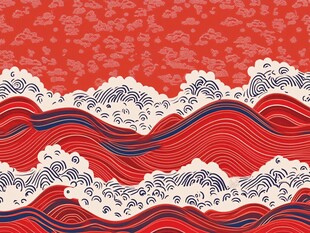 中式海浪祥云传统纹样