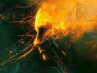 科技感人像光影艺术画面