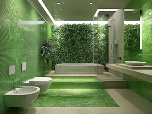 清新绿意浴室设计展示