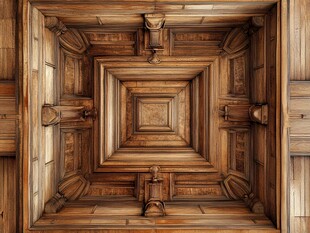 中式木雕精美屋顶构造