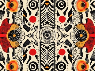 几何抽象民族风图案设计